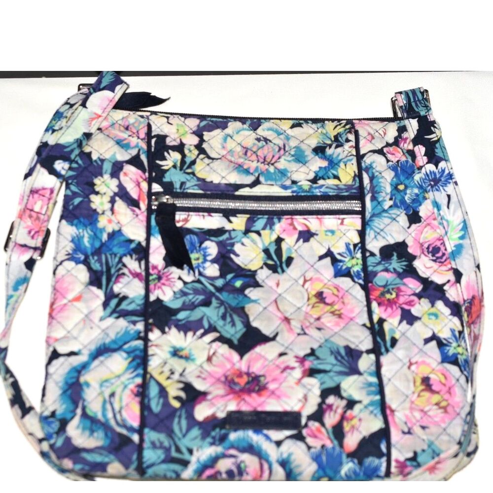 Vera Bradley Garden Grove Triple Zipper Shoulder/Crossbody Hipster Bag Purse